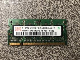 Hynix 512MB 2Rx16 PC2 5300S - 555 - 12 DDR2 SODIMM
